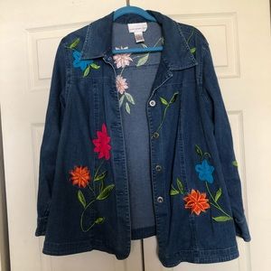 Embroidered Floral Jean Jacket
